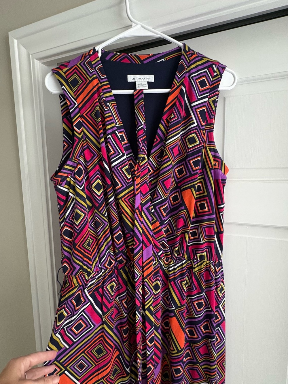 Liz Claiborne Geometric Dress - Full Length w/Matching Belt